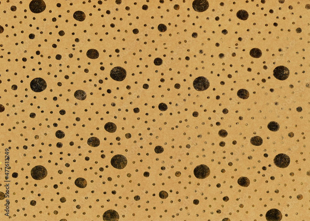 Gold dots pattern corrugated cardboard brown paper