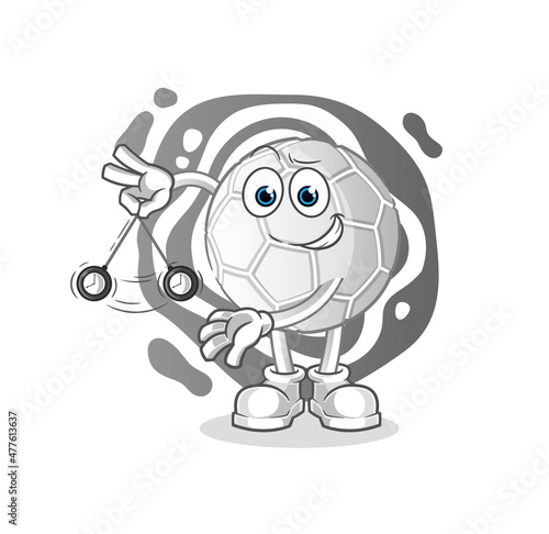 hand ball hypnotizing cartoon. cartoon mascot vector