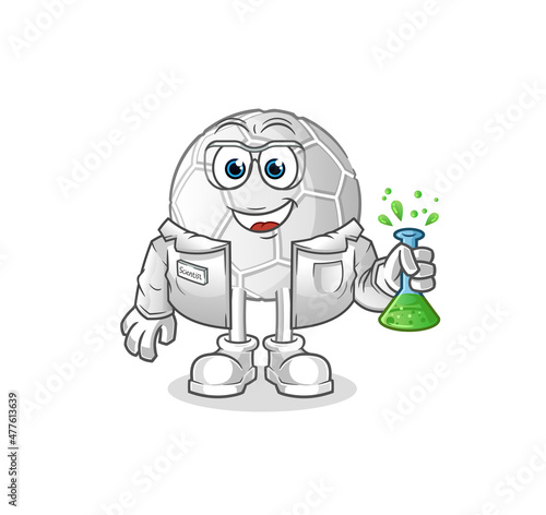 hand ball scientist character. cartoon mascot vector