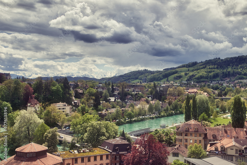 Old town of Bern in Switzerland in spring 2021