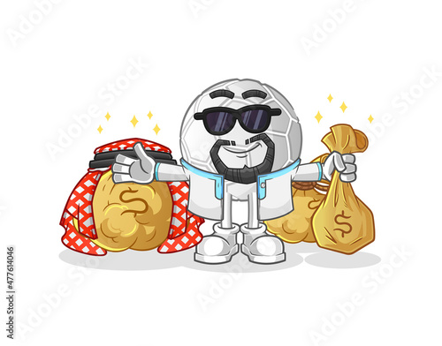hand ball rich arabian mascot. cartoon vector