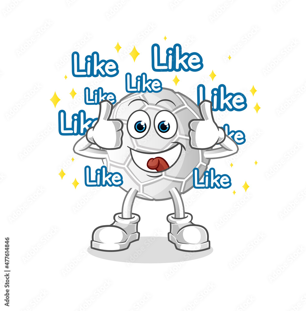 hand ball give lots of likes. cartoon vector hand ball give lots of likes. cartoon vector