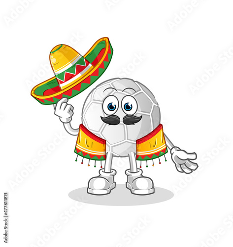 hand ball Mexican culture and flag. cartoon mascot vector © dataimasu