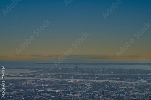 Sunset and night city panoramic view of Cebu, Philippines 