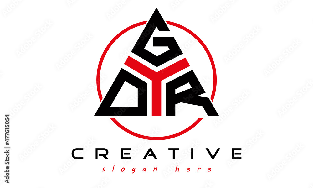 triangle badge with circle OGR letter logo design vector, business logo, icon shape logo, stylish logo template - obrazy, fototapety, plakaty 