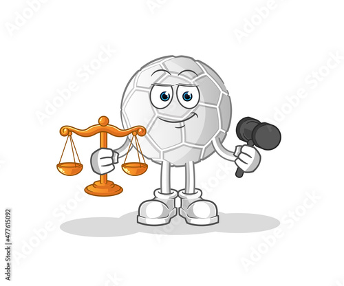 hand ball lawyer cartoon. cartoon mascot vector