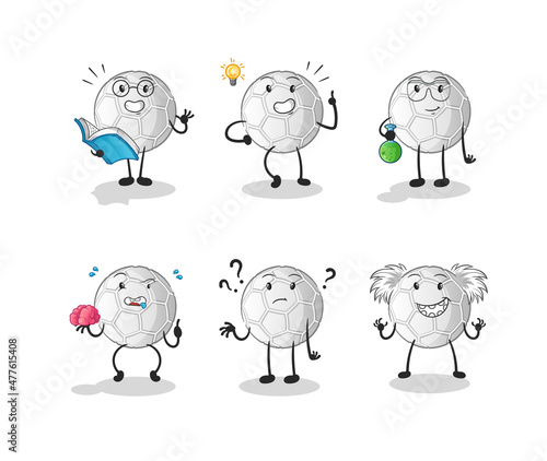 hand ball thinking group character. cartoon mascot vector