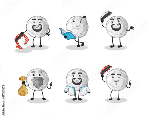 hand ball arab character. cartoon mascot vector