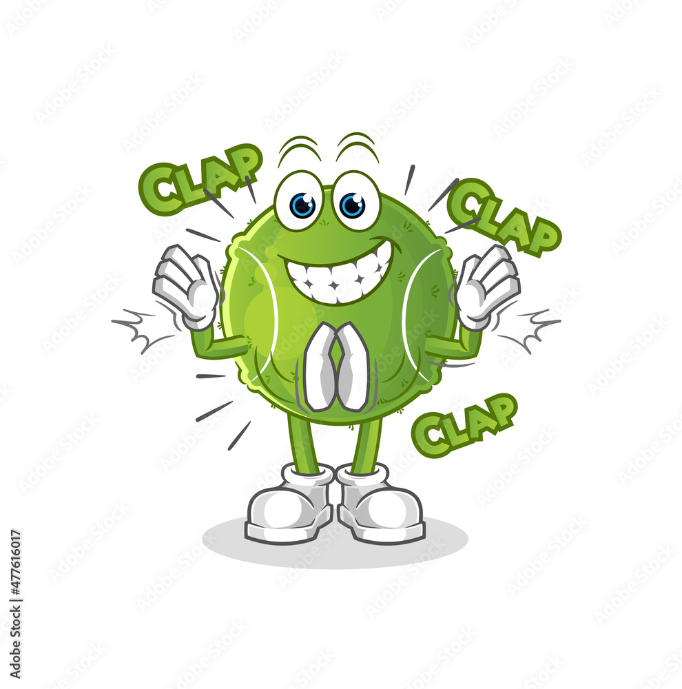tennis ball applause illustration. character vector tennis ball applause illustration. character vector