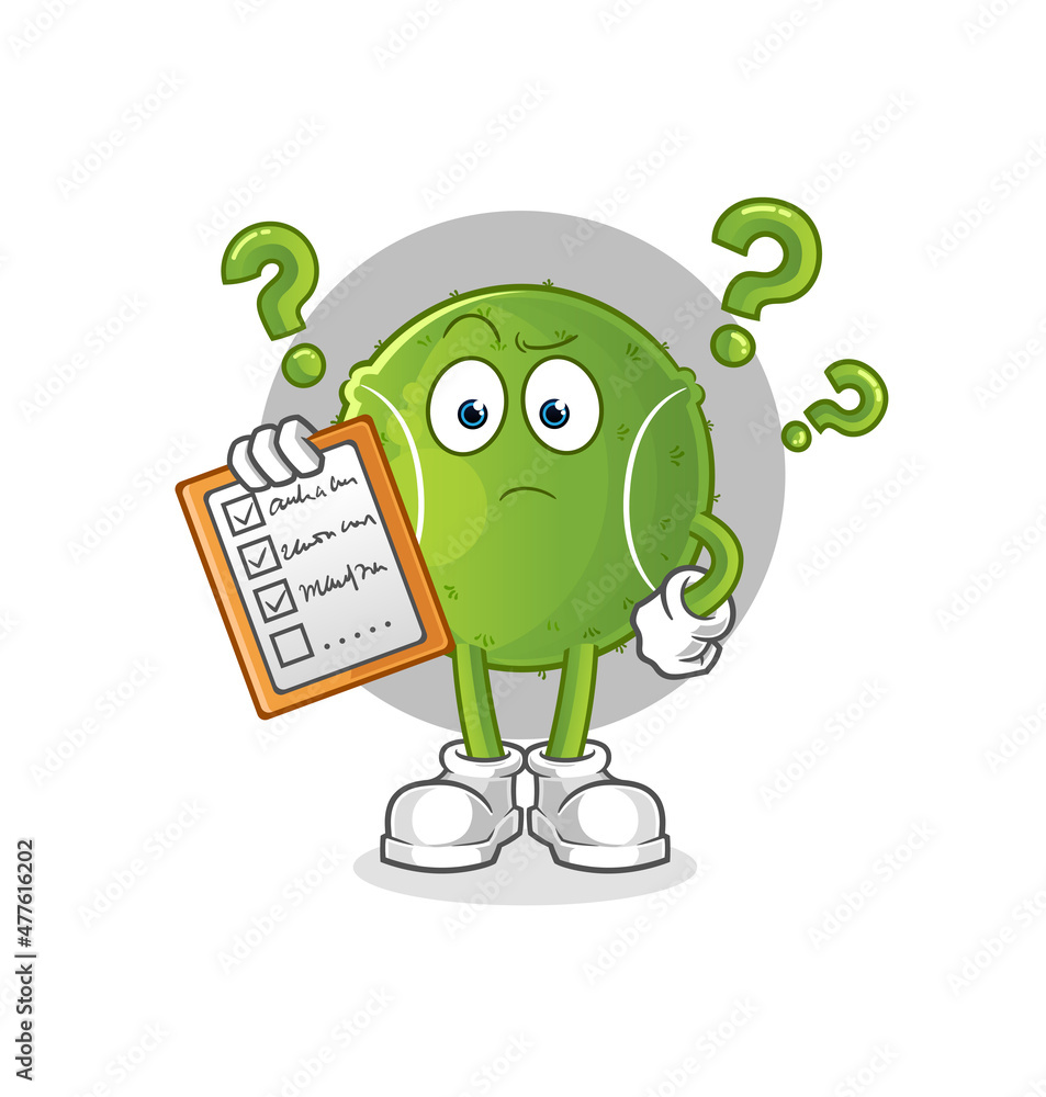 Obraz premium tennis ball schedule list vector. cartoon character