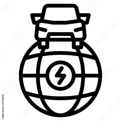 globe line icon