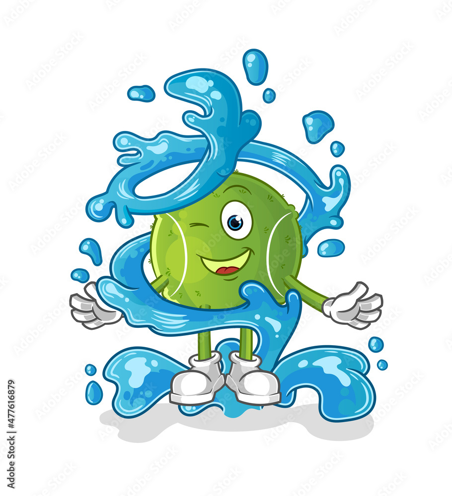 tennis ball fresh with water mascot. cartoon vector tennis ball fresh with water mascot. cartoon vector