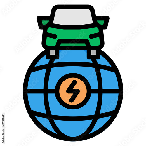 globe line icon