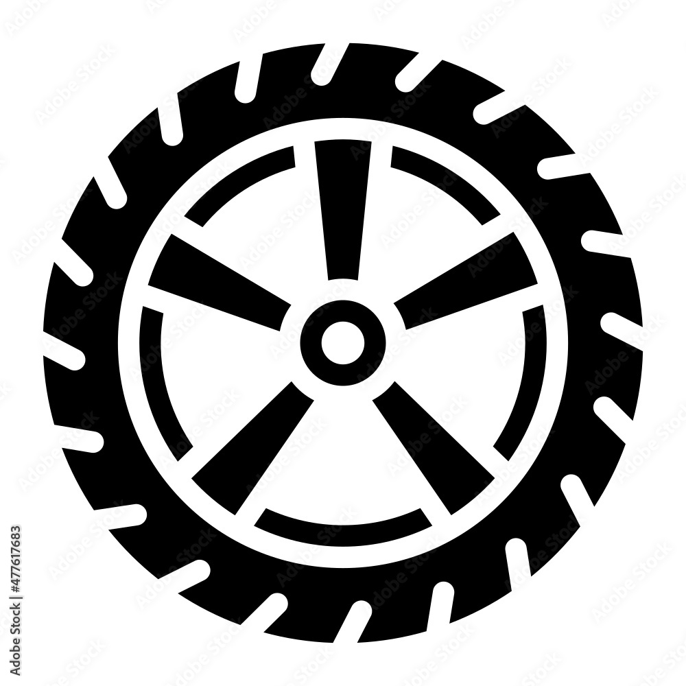 wheel glyph icon