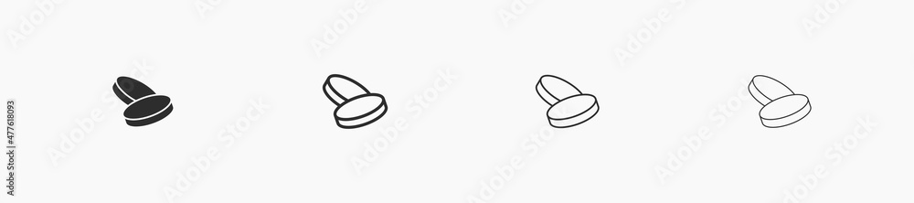 Two flying coins isolated on white background for business and credit. Finance and payment concept. Linear black pictogram of cions for design. Cash illustration vector Two flying coins isolated on white background for business and credit. Finance and payment concept. Linear black pictogram of cions for design. Cash illustration vector