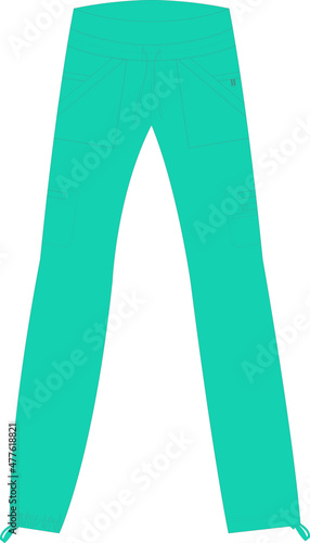 Women Knit Waist Cargo Jogger Pant Vectors 