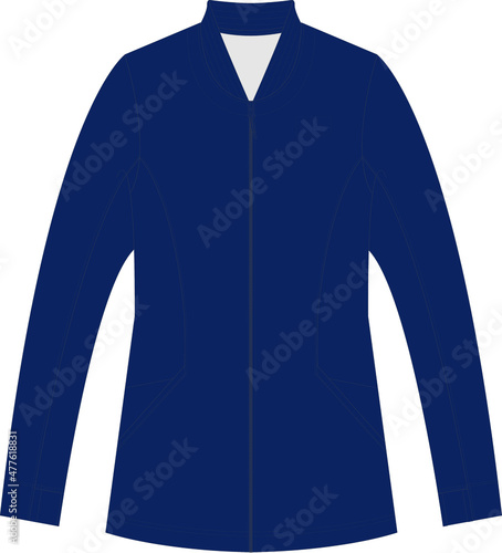 Women Knit Zip Front Jacket Vectors 