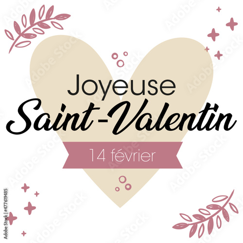 Saint Valentin - célébration Amour et romantisme - Illustrations - Cœur et motifs floraux pour les amoureux