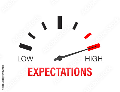 Business concept. Flat design. Flat icon with expectations indicaton light background for concept design.