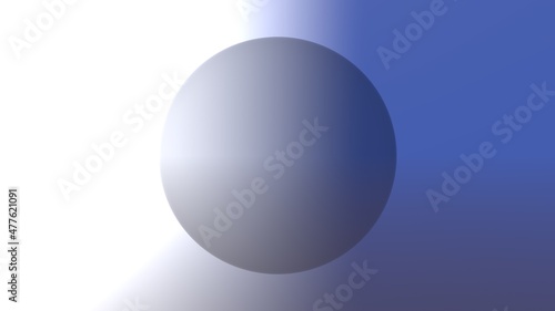 Blue-white background core neon. The ball is blue and white. Concept creative background. Glowing eclipse core 3D renderer.Central core.