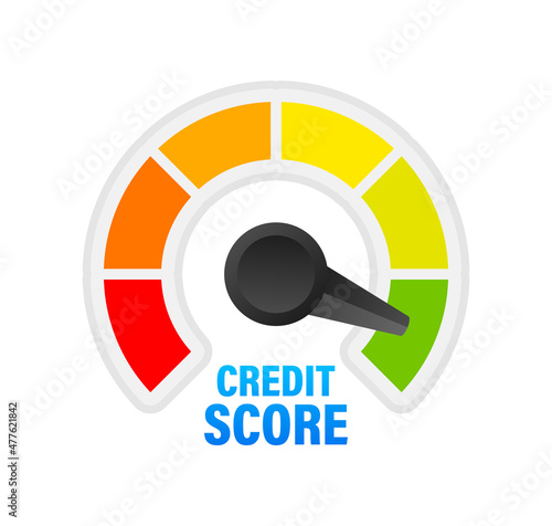 Credit score scale showing good value. Vector illustration.