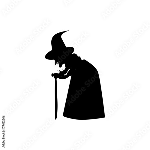 Magic mystical witch icon,  Magic mystical witch black vector. Vector illustration