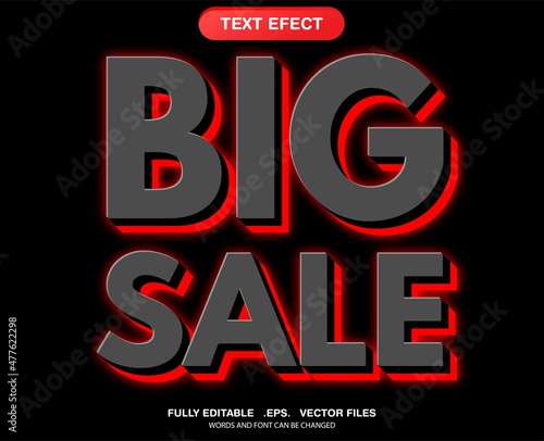 3D editable text effect and font style template, big sale themed