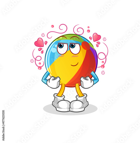 beach ball shy vector. cartoon character