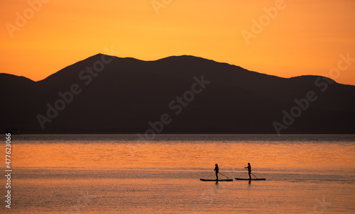 Paddle Boarding at Sunset - Calm Water