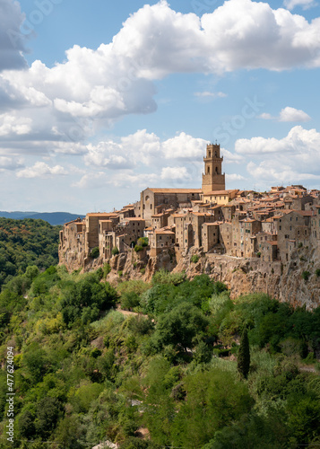 beautiful view of the town pitigliano  italy