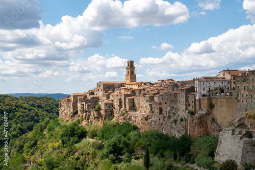 beautiful view of the town pitigliano  italy