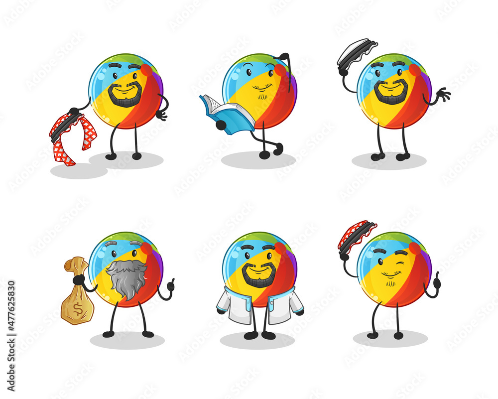 beach ball arab character. cartoon mascot vector beach ball arab character. cartoon mascot vector