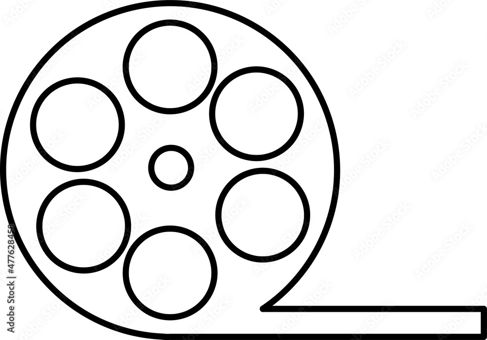 Reel film symbol icon on white background line art on white background..eps Reel film symbol icon on white background line art on white background..eps