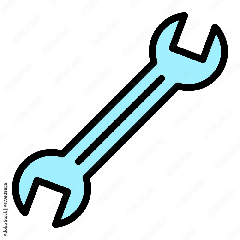 Bicycle repair key icon. Outline bicycle repair key vector icon color flat isolated Bicycle repair key icon. Outline bicycle repair key vector icon color flat isolated