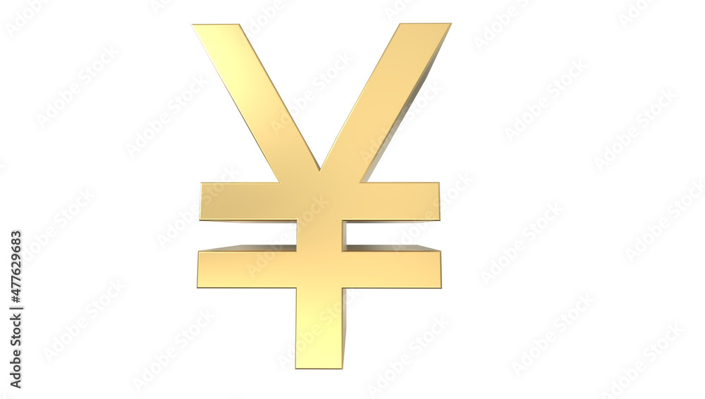 Fototapeta premium Currency symbol of japan yen in Gold - 3d rendering, 3d Illustration
