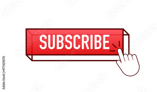 Subscribe button for marketing design. Live streaming button. Vector concept. Live stream logo.