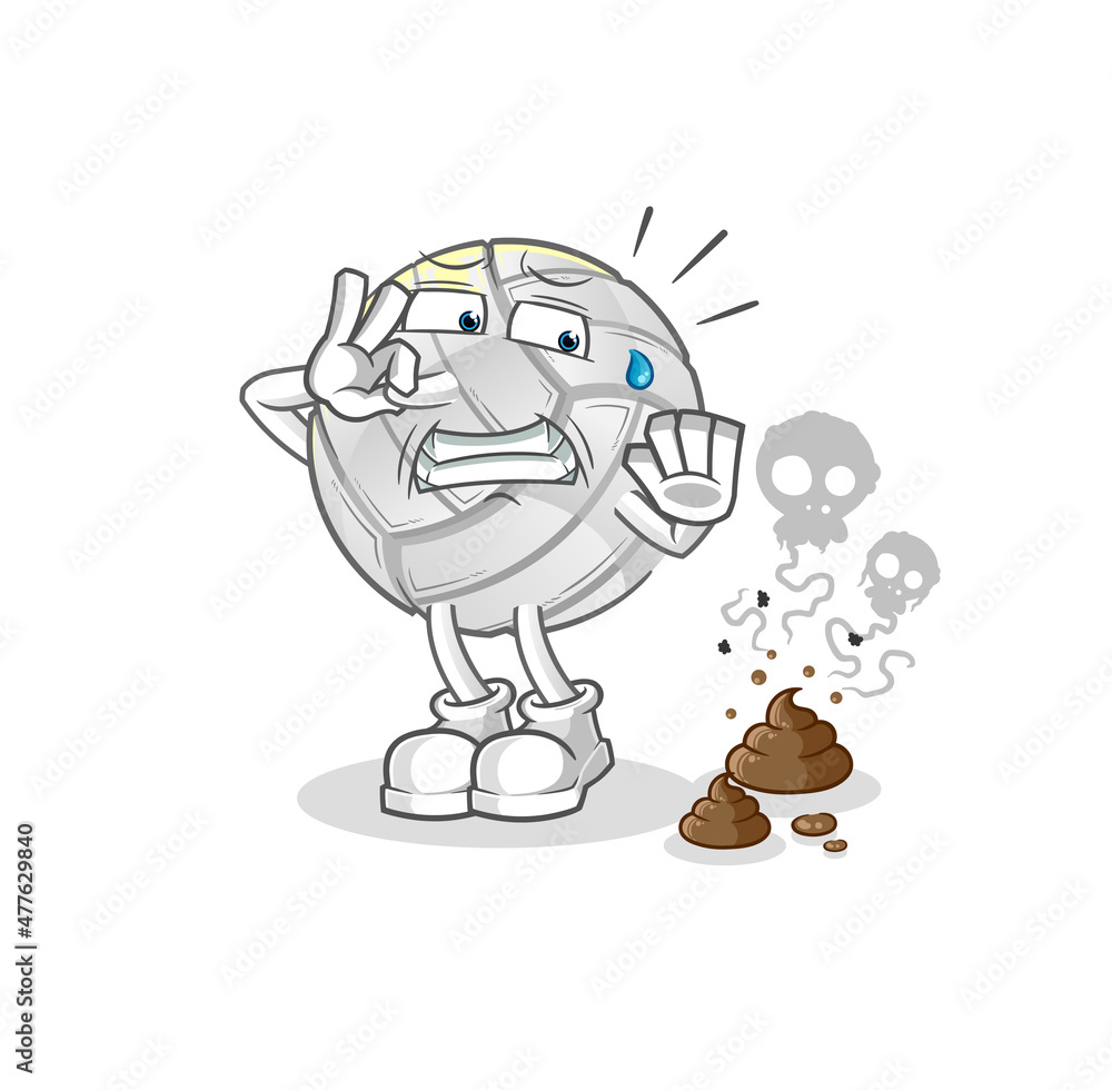 volleyball with stinky waste illustration. character vector volleyball with stinky waste illustration. character vector