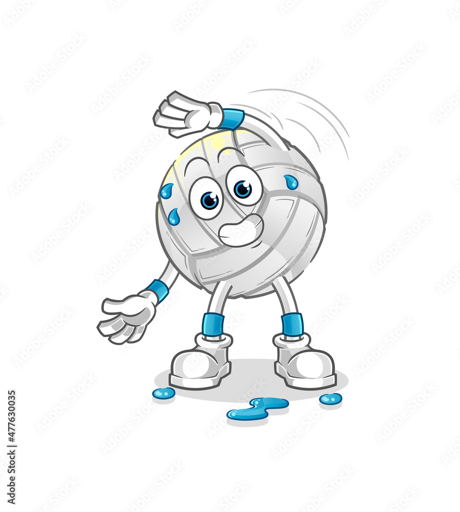 volleyball stretching character. cartoon mascot vector volleyball stretching character. cartoon mascot vector