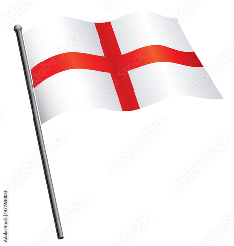 flying flag england st georges cross on flagpole