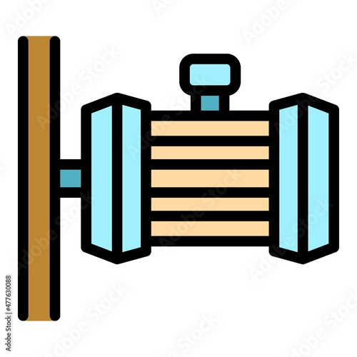 Hydraulic pump icon. Outline hydraulic pump vector icon color flat isolated
