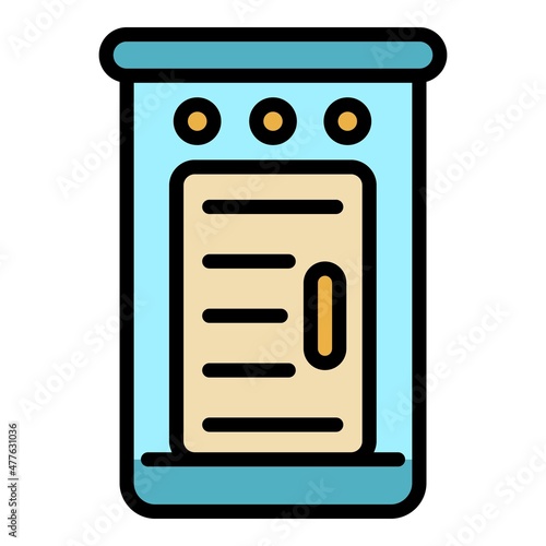 Metal smokehouse icon. Outline metal smokehouse vector icon color flat isolated