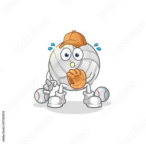volleyball baseball Catcher cartoon. cartoon mascot vector