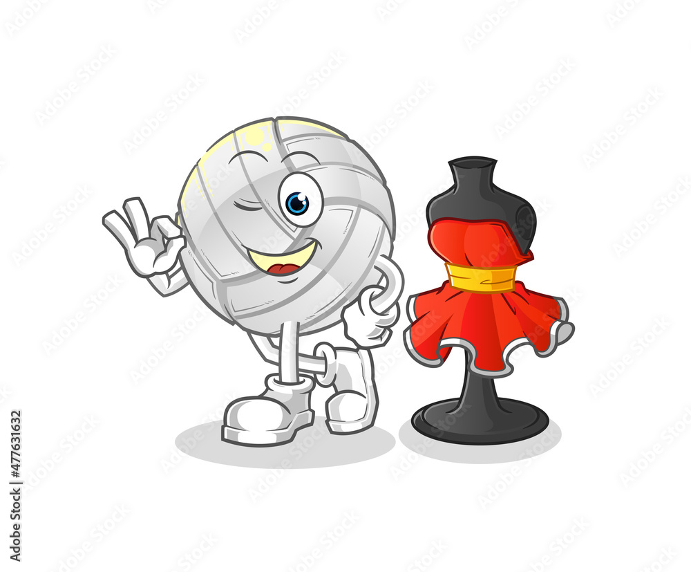 volleyball fashion designer vector. cartoon character