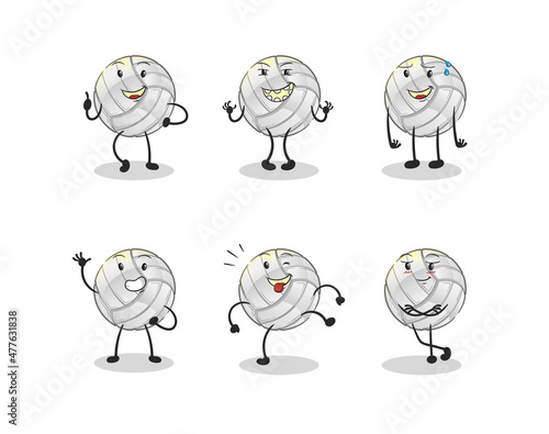 volleyball happy set character. cartoon mascot vector