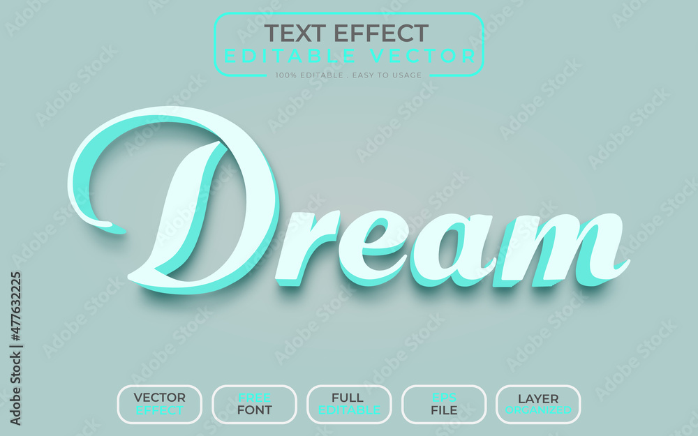 3D Text Effect editable vector file