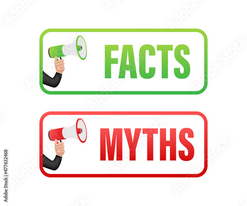 Myths facts. Facts, great design for any purposes. Vector stock illustration.