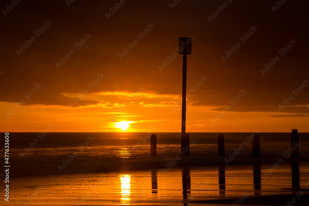 Sunrise to start the day at Blyth beach in Northumberland