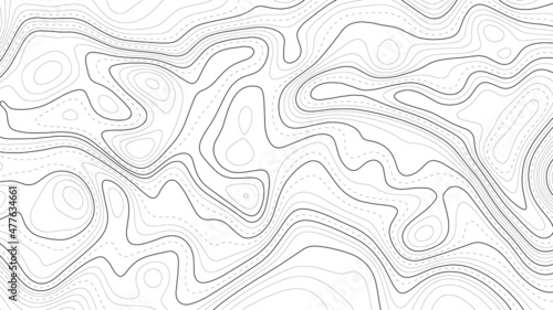 Topographic map background. Geographic line map with elevation assignments. Contour background geographic grid. Vector illustration.