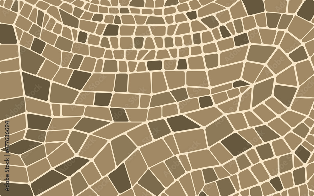 Floor design in brown tones created from piece stones. vectorial