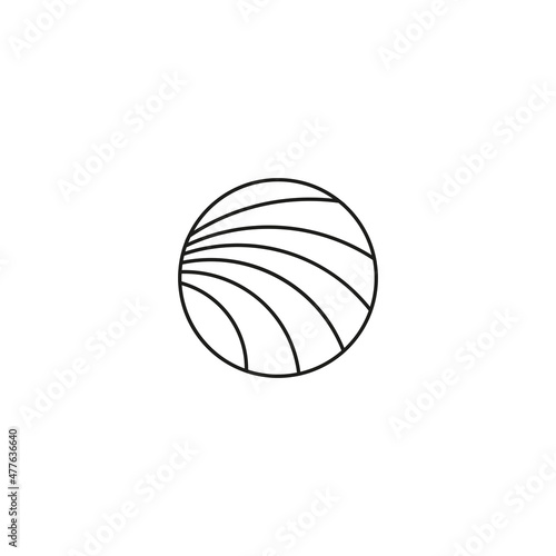 Layered round ball drawing. Vector